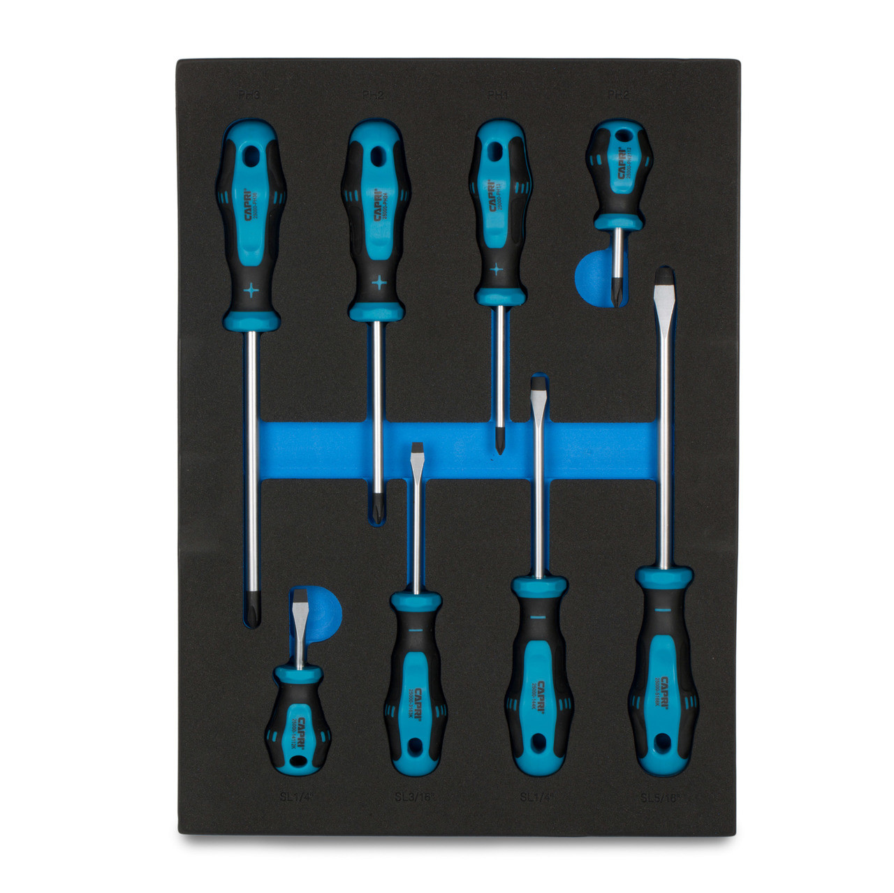 Capri Tools Kontour Screwdriver Set, 8-Piece with The Mechanics Tray