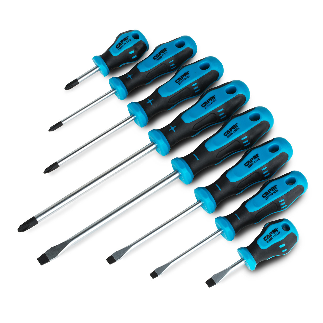 Capri Tools Kontour Screwdriver Set, 8-Piece with The Mechanics Tray