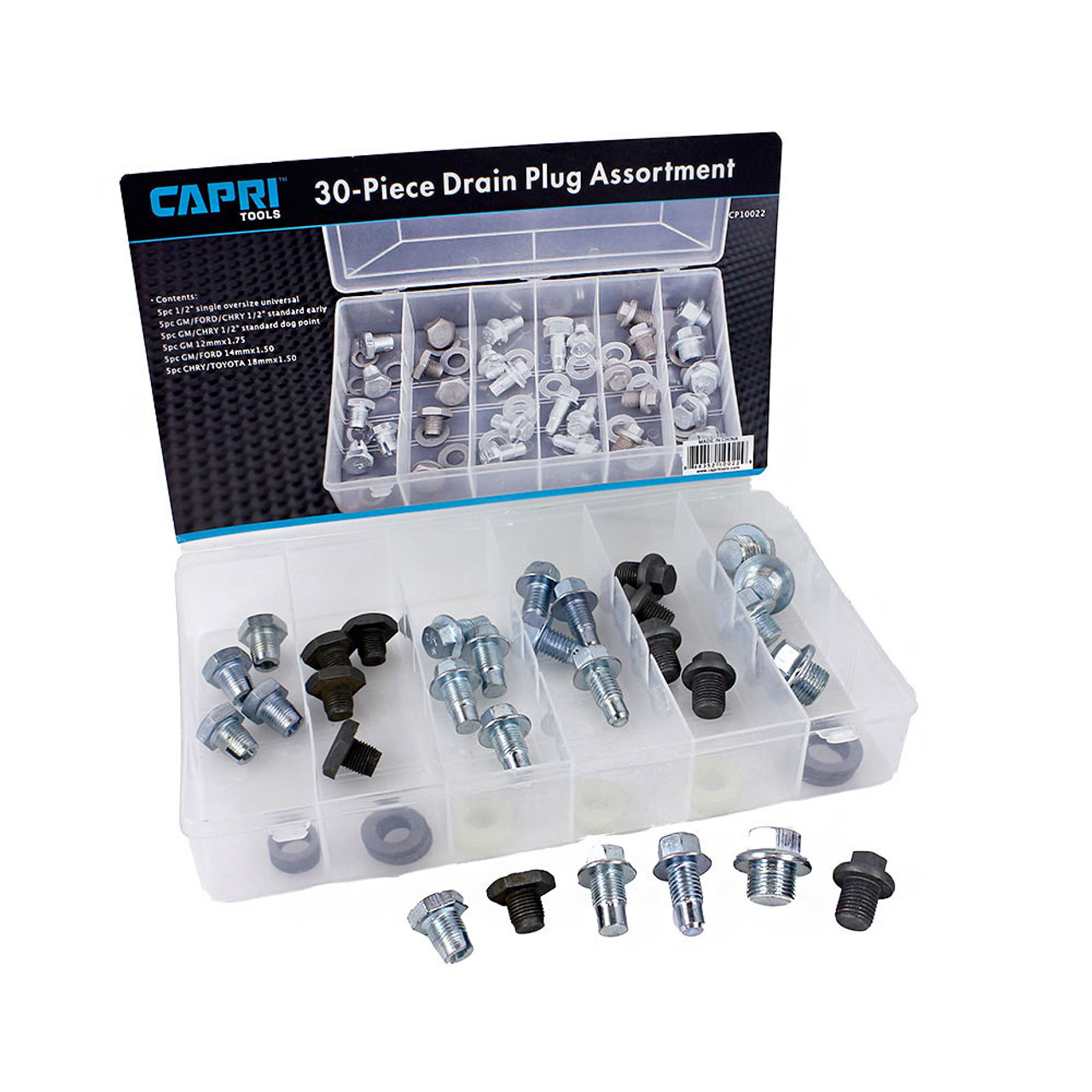 Capri Tools 30-Piece Oil Drain Plug Kit Assortment