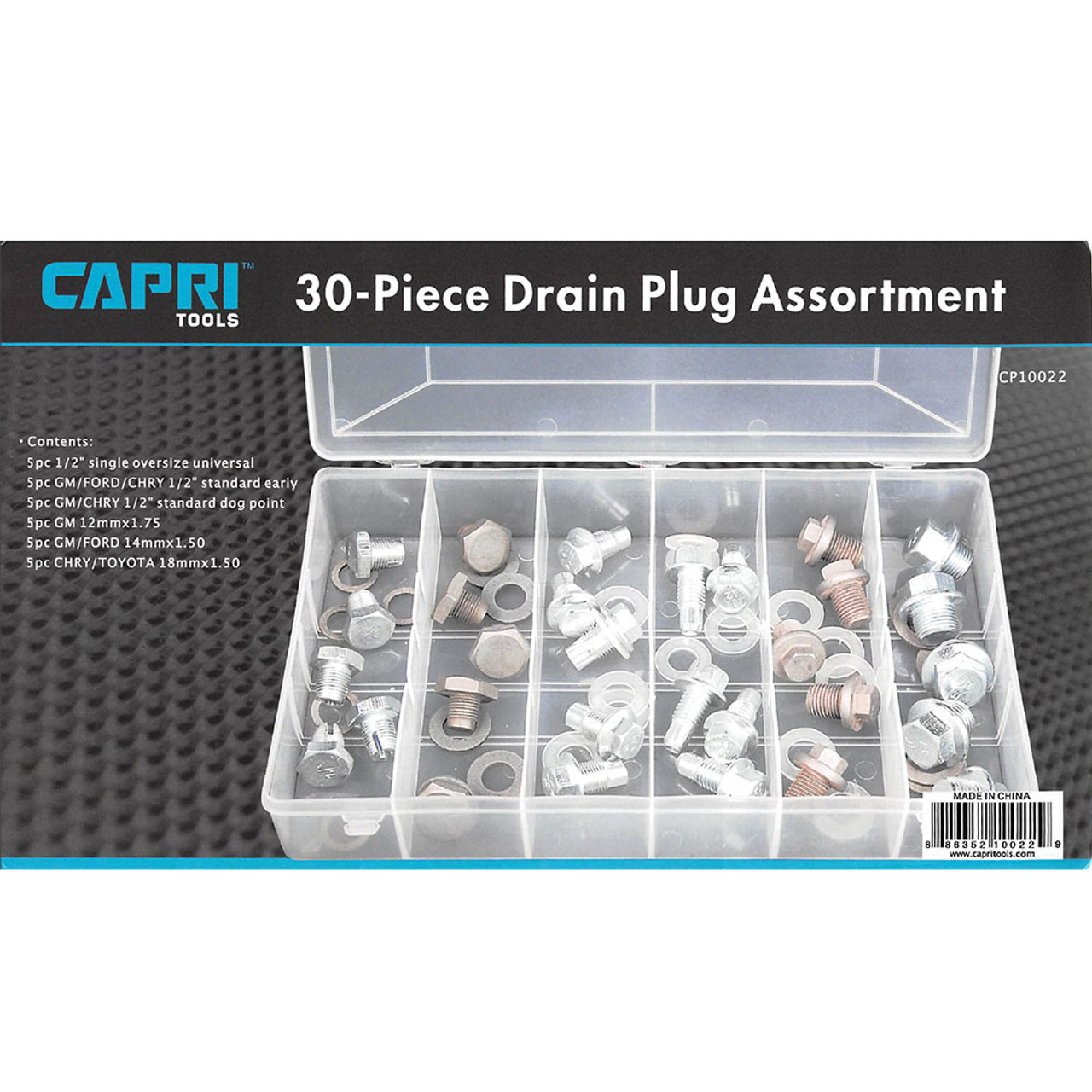 Capri Tools 30-Piece Oil Drain Plug Kit Assortment