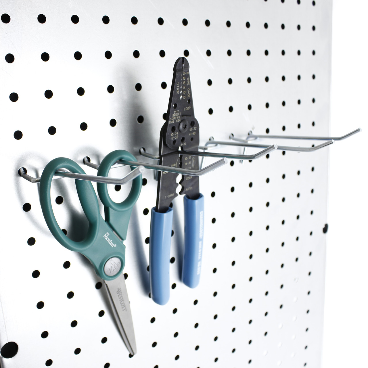 Capri Tools 25-Pack 4-Inch Metal Peg Board Shelving Hooks, Fits 1/4 to 1/8-Inch Board