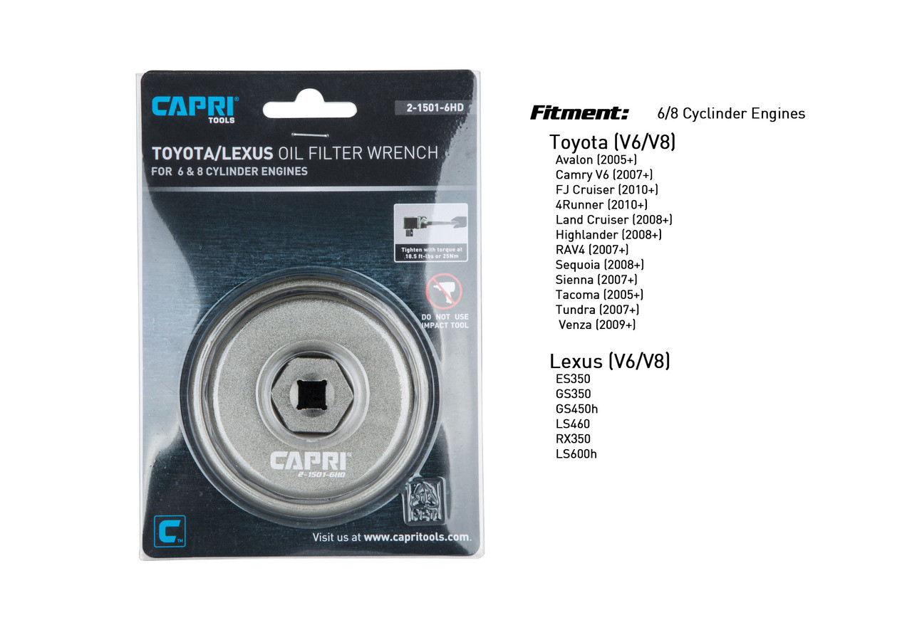 Capri Tools Forged Toyota Oil Filter Wrench, for Toyota/Lexus with 2.5L to 5.7L Engines