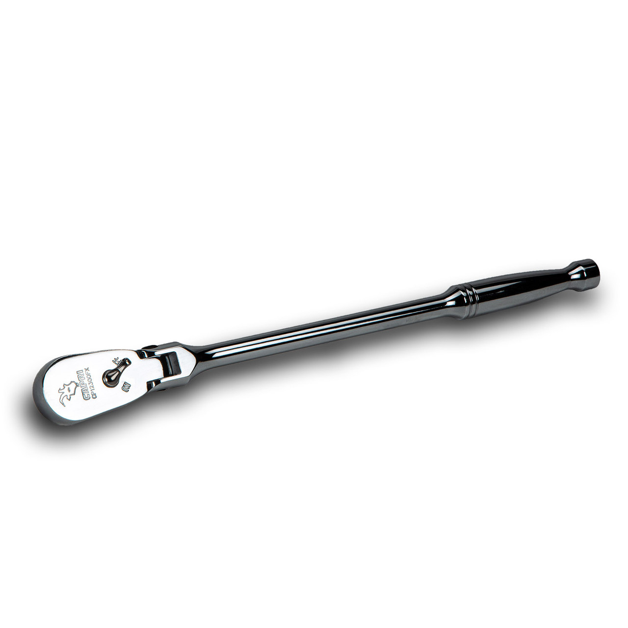 Capri Tools 3/8-Inch Drive Low Profile Flex-Head Ratchet, True 72-Tooth, 5-Degree Swing Arc, 180-Degree Flex-Head