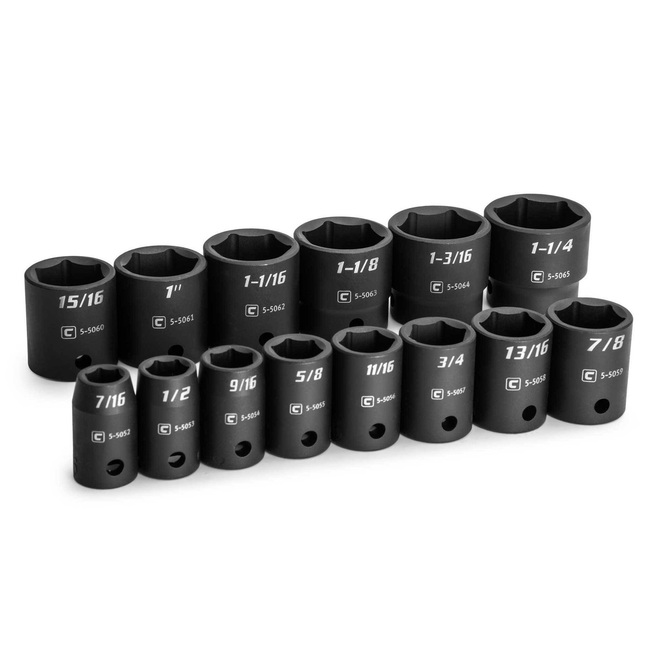 Capri Tools 1/2 in. Drive Shallow Impact Socket Set, 7/16 to 1-1/4 in., SAE, 14-Piece