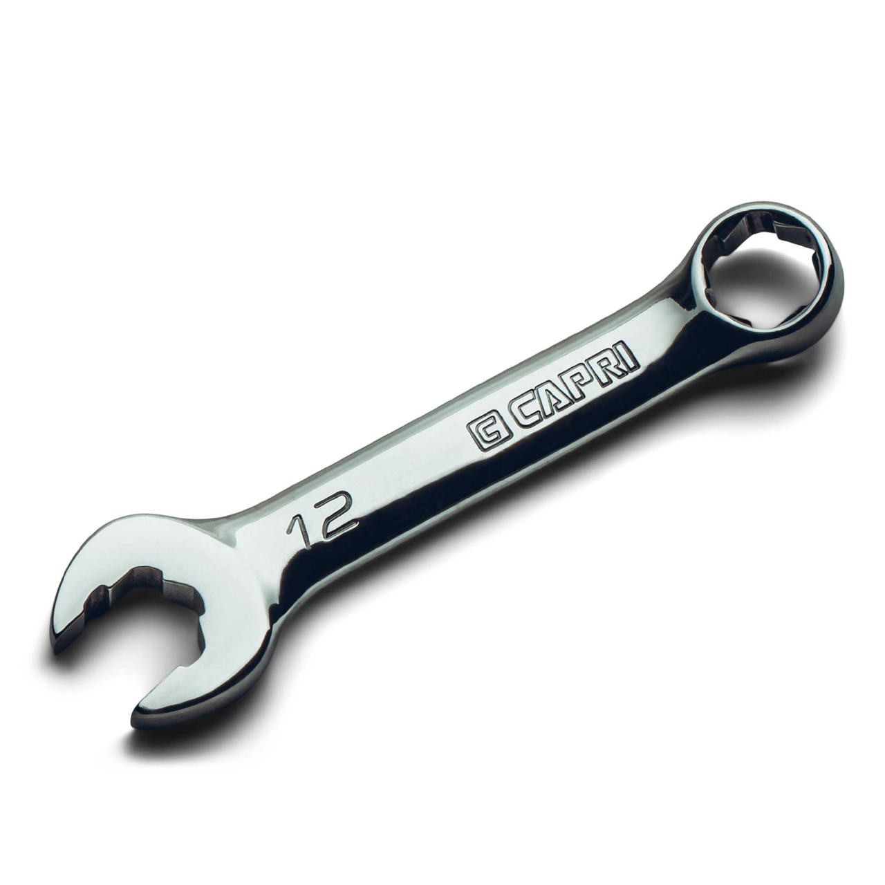 Capri Tools 12 mm WaveDrive Pro Stubby Combination Wrench for Regular and Rounded Bolts