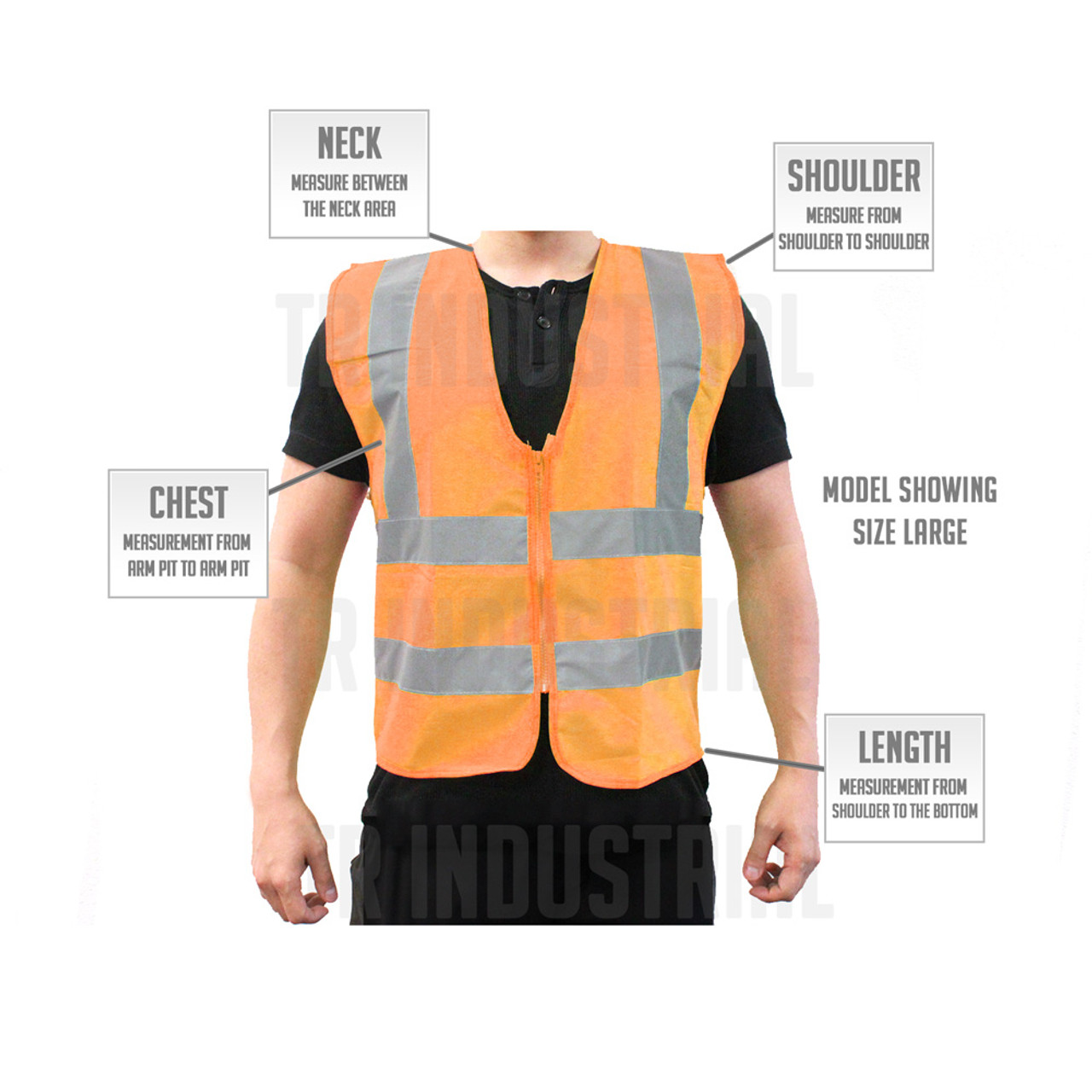 TR Industrial Orange Safety Vest, XXXL, 2 Pockets Knited