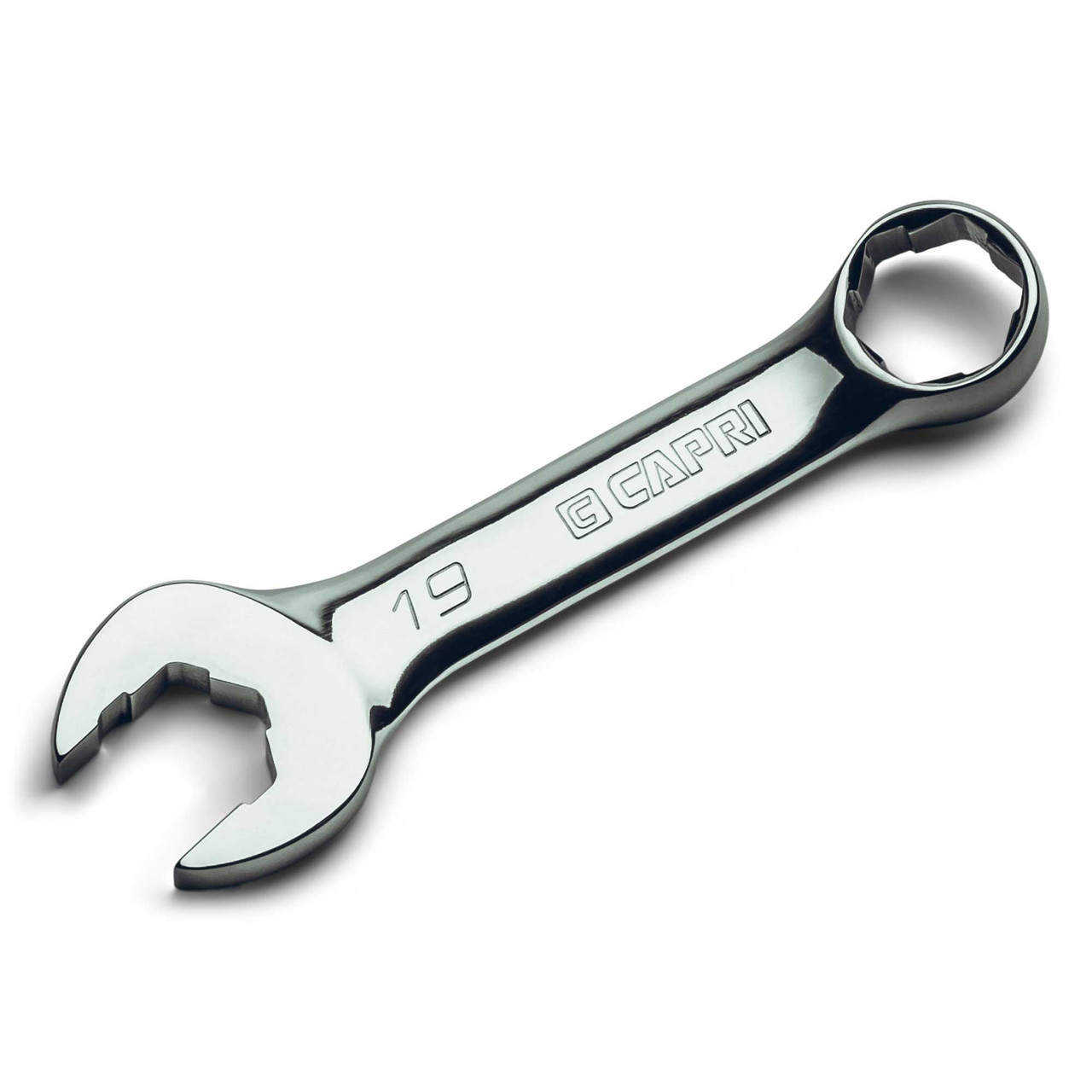 Capri Tools 19 mm WaveDrive Pro Stubby Combination Wrench for Regular and Rounded Bolts