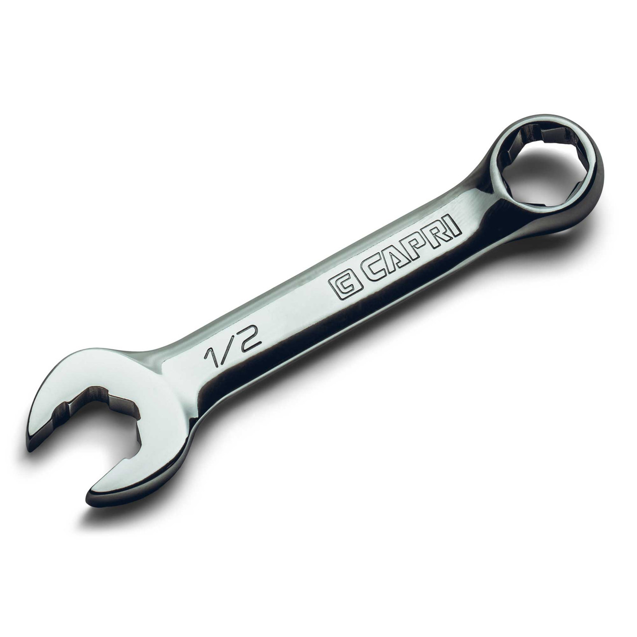 Capri Tools 1/2 in. WaveDrive Pro Stubby Combination Wrench for Regular and Rounded Bolts