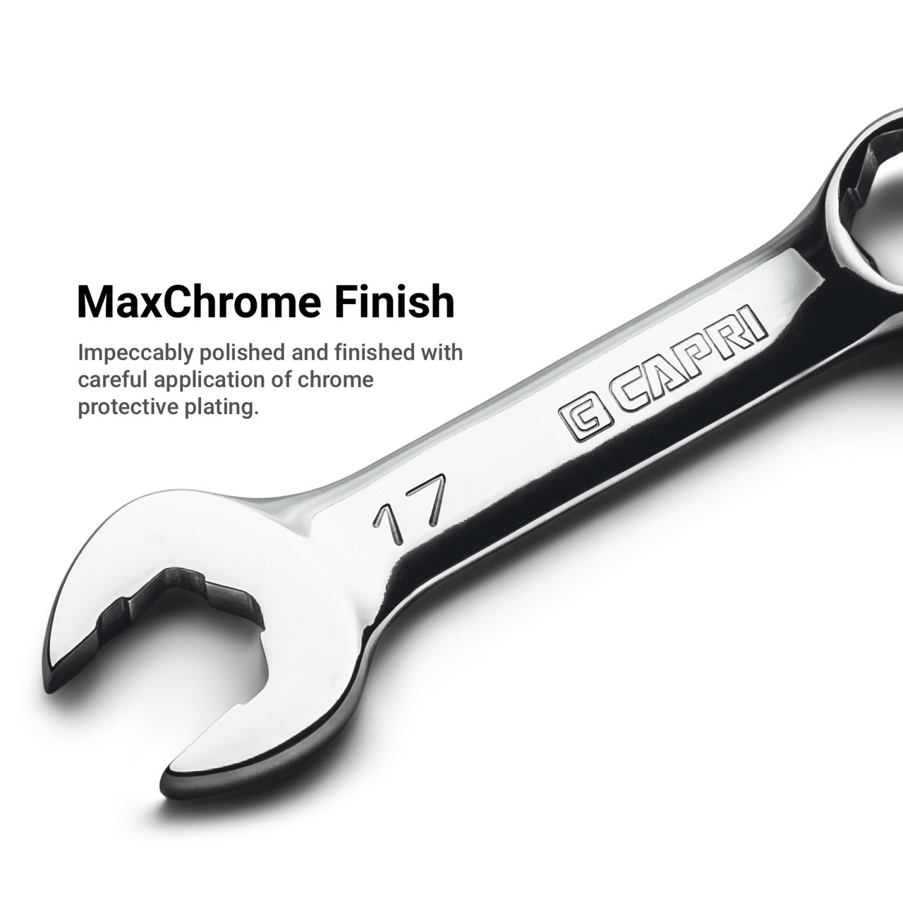 Capri Tools 1/2 in. WaveDrive Pro Stubby Combination Wrench for Regular and Rounded Bolts