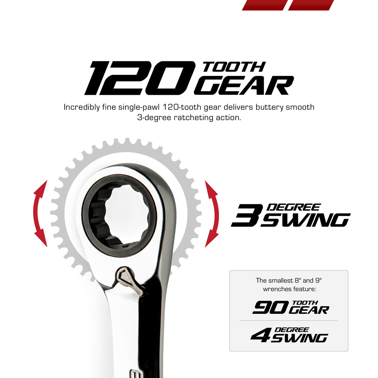 Non Stop 18 mm Ultrafine 120-Tooth Reversible Ratcheting Combination Wrench