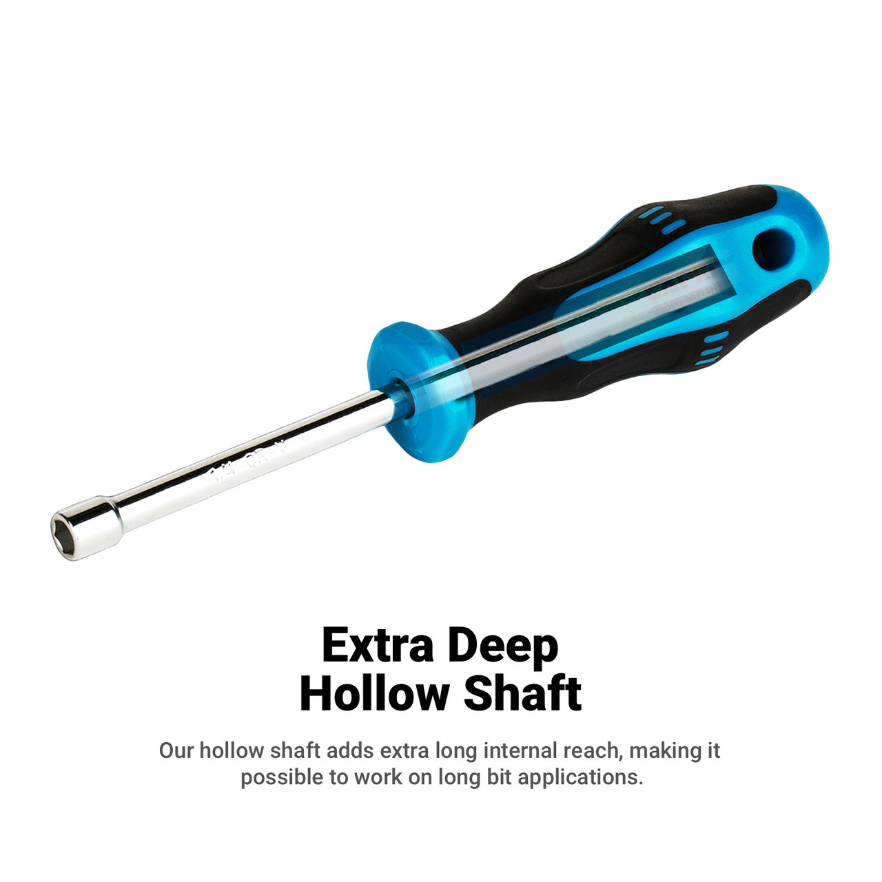 Capri Tools Kontour 8 mm Nut Driver, 3-Inch Hollow Shaft