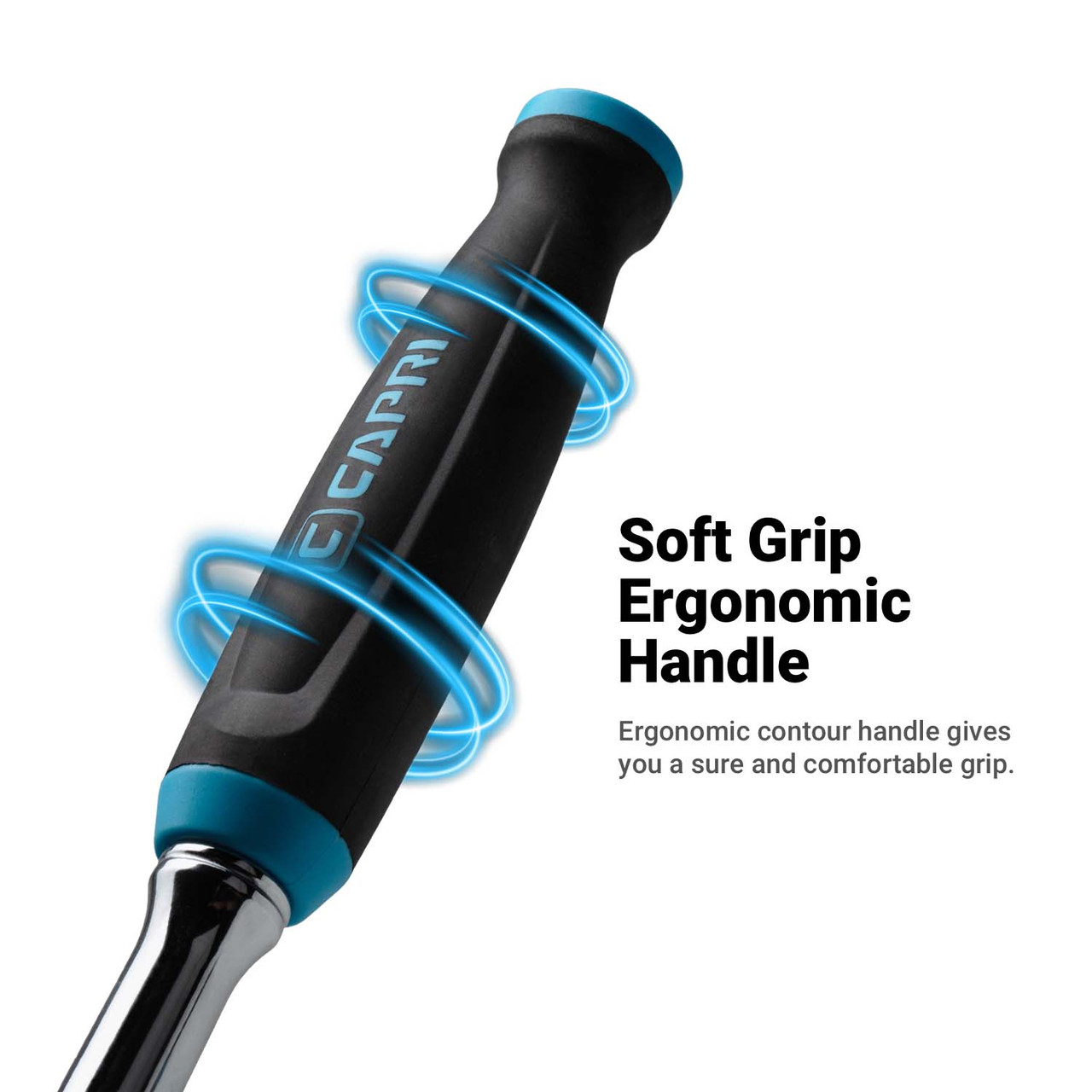 Capri Tools 1/2 in. Drive Fine 90-Tooth Extra Long Ratchet, Ergonomic Soft Grip