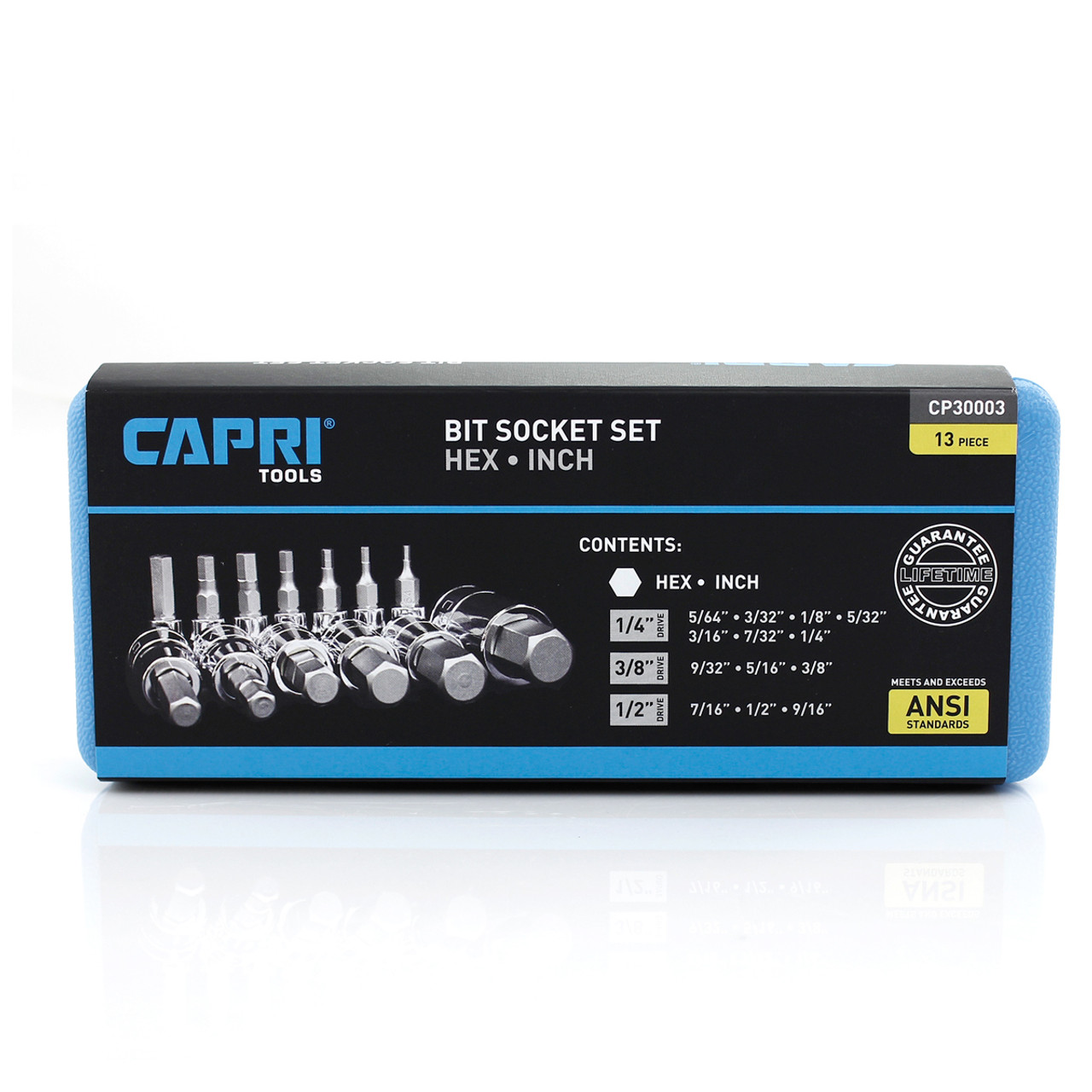 Capri Tools Hex Bit Socket Sets, S2 Bit, SAE, 13-Piece