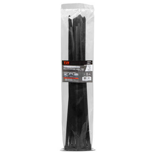 TR Industrial Ultra Heavy Duty Multi-Purpose UV Cable Ties (25-Piece), 250 lbs. Tensile Strength, 25.6", Black