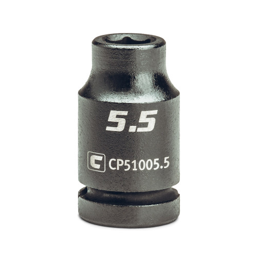 Capri Tools 5.5 mm Shallow Impact Socket, 1/4-Inch Drive, 6-Point, Metric