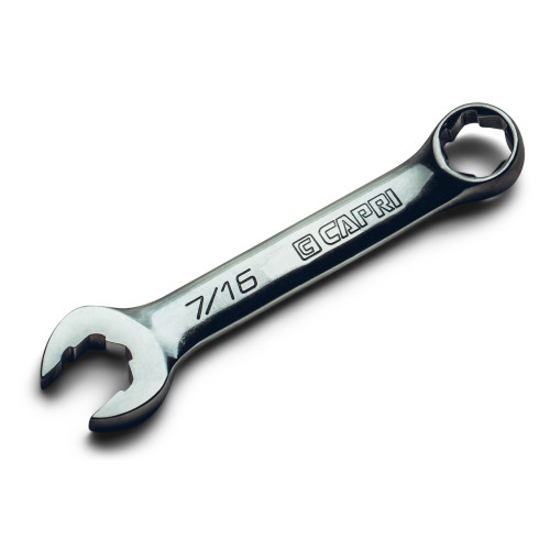 Capri Tools 7/16 in. WaveDrive Pro Stubby Combination Wrench for Regular and Rounded Bolts