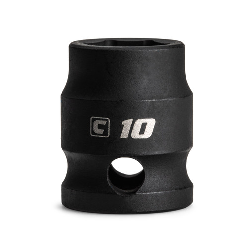 Capri Tools 10 mm Stubby Impact Socket, 3/8 in. Drive, 6 Point, Metric