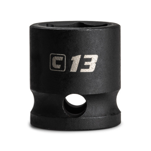 Capri Tools 13 mm Stubby Impact Socket, 3/8 in. Drive, 6 Point, Metric
