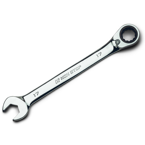 Non Stop 17 mm Ultrafine 120-Tooth Reversible Ratcheting Combination Wrench