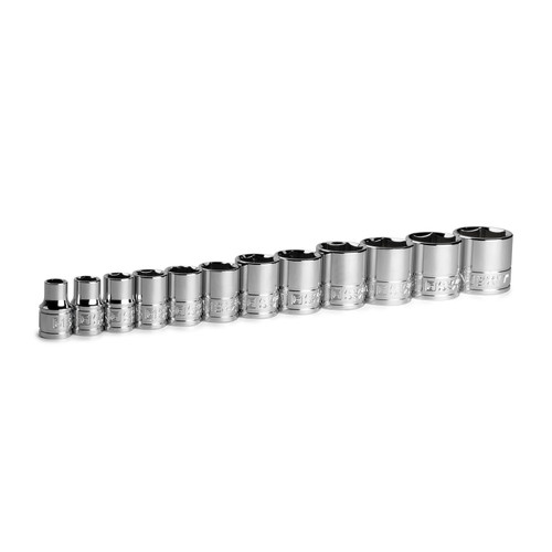 Capri Tools 3/8 in. Drive Shallow Chrome Socket Set, 6-Point, 5/16 to 1 in., 12-Piece