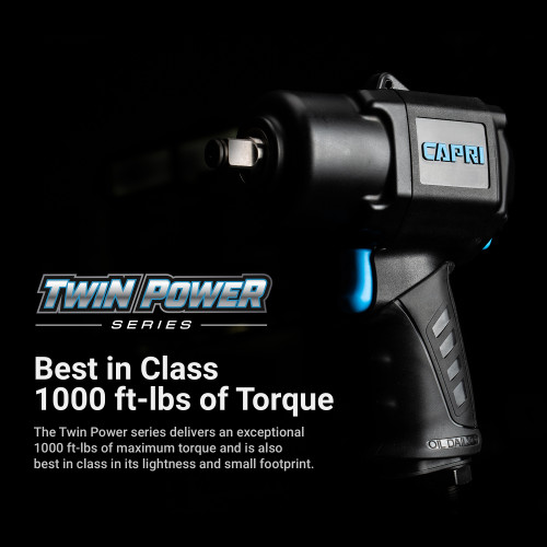 Capri Tools 1/2 in. Twin Power Air Impact Wrench, 1000 ft. lbs.