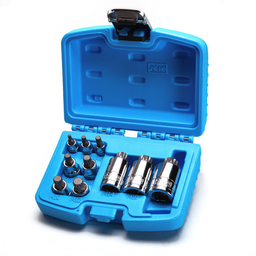 Capri Tools Stubby XZN Triple Square Bit Socket Set, 10-Piece