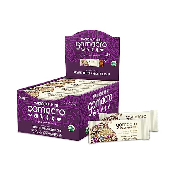 GoMacro MacroBar Mini Organic Vegan Snack Bars - Peanut Butter Chocolate Chip