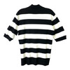 6397 Black and White Striped Mock Neck Sweater-Back