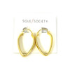 Sole Society Gold Oval Hoop Earrings- Thumbnail