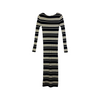 Demylee Black and White Striped Rib Knit Dress-Thumbnail