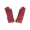 Blumarine Burgundy Suede Crystal Embellished Gloves-Thumbnail