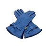 Blumarine Blue and Navy Suede Bow Detail Gloves-Thumbnail