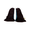 Blumarine Teal and Brown Suede Bow Detail Gloves-Back