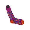 New & Lingwood Fuchsia and Multicolor Squares Long Socks-Thumbnail