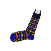 New & Lingwood Navy and Multicolor Squares Long Socks-Back