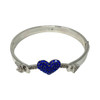 Vince Camuto Silver and Blue Pave Heart Bracelet-Thumbnail