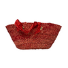 Alex Mill Polka Dot Handle Straw Basket Bag-Red back