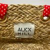 Alex Mill Polka Dot Handle Straw Basket Bag-Beige label