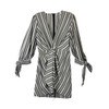 Tanya Taylor Knot Detail Striped Dress-Gray front