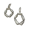 Hammered Faux Pearl Earrings-Front