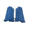 Blumarine Light Blue Suede Bow Detail Gloves-Front