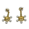 Vince Camuto Rhinestone Hexagon Pearl Dangle Earrings-Back