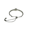 Gemstone Cuff Bracelet-Silver Back
