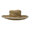 Scala Raffia Contrast Trim Straw Hat-Back