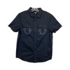True Religion Woven Logo Short Sleeve Shirt-Black Front