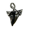 Silver Toned Shark Tooth Pendant Necklace-Detail