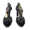 Gastone Lucioli Leather Hole Pattern Heels-Front