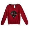 Zibi London Loved Diamond Sequin Sweater-Red Front