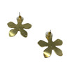 Gold Tone Floral Rhinestone Earrings-Back