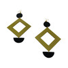 Square Cut-Out Statement Drop Earrings-Back